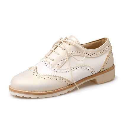 Women Lace Up Flats Oxford Shoes