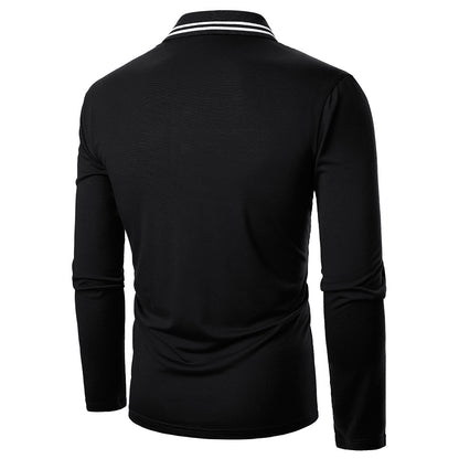 Men's Solid-color Embroidered Long-sleeved Shirts