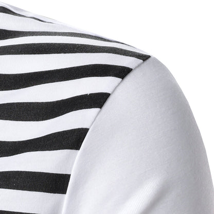 Men's Solid Zebra Print Long-sleeved Shirts