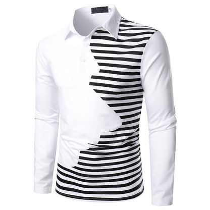 Men's Solid Zebra Print Long-sleeved Shirts