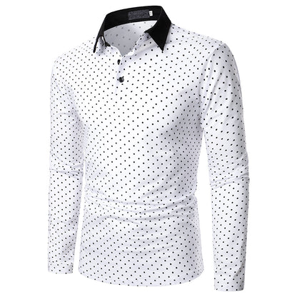 Men's Polka Dot Long Sleeve Shirts