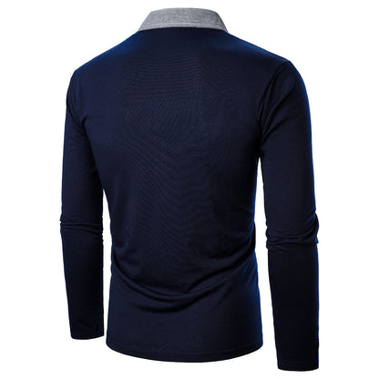 Men's Two-color Lapel Long-sleeved Shirts