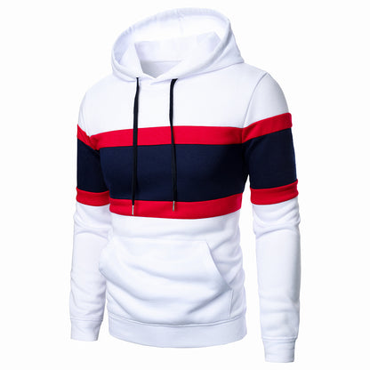 Men's Tricolor Splicing Hooded Sweaters