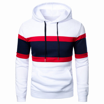 Men's Tricolor Splicing Hooded Sweaters