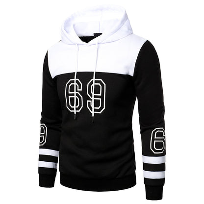 Men's Color Block Printed Hooded Sweatshirts