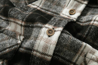 Men's Flannel Grid Style Coat Shirts