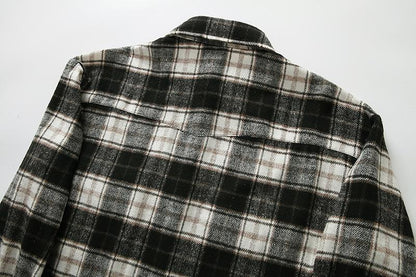 Men's Flannel Grid Style Coat Shirts