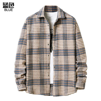 Men's Flannel Grid Style Coat Shirts