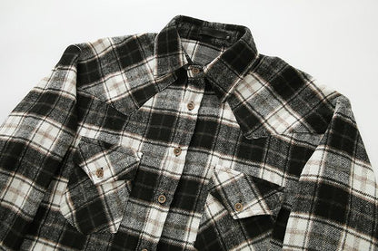 Men's Flannel Grid Style Coat Shirts