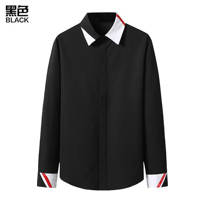 Men's Color Block Business Fashion Long Sleeves Shirts