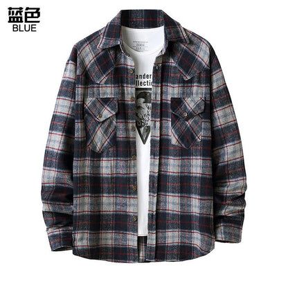 Men's Flannel Grid Style Coat Shirts