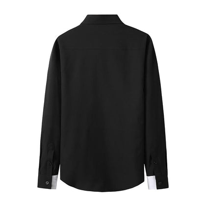 Men's Color Block Business Fashion Long Sleeves Shirts