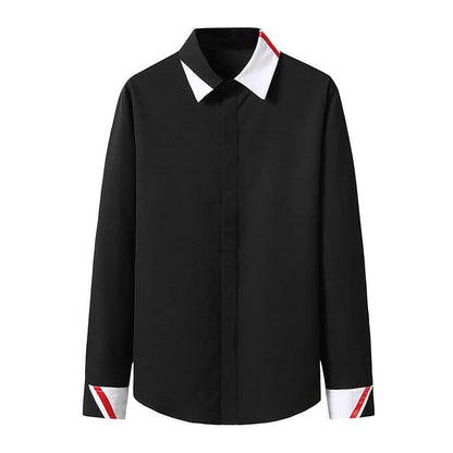 Men's Color Block Business Fashion Long Sleeves Shirts