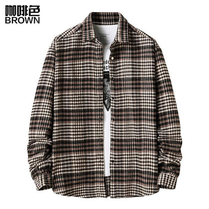 Men's Flannel Grid Style Coat Shirts