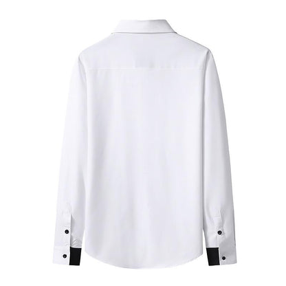 Men's Color Block Business Fashion Long Sleeves Shirts