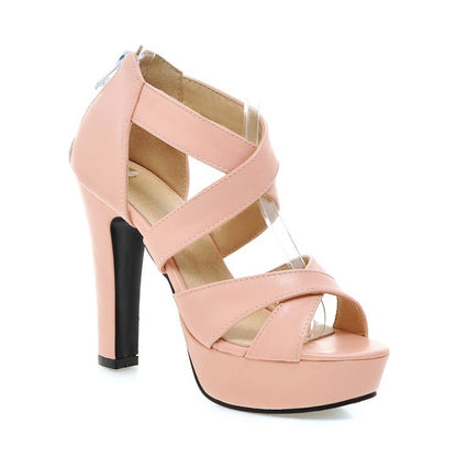 Women's Ultra High Heel Platform Chunky Heel Sandals