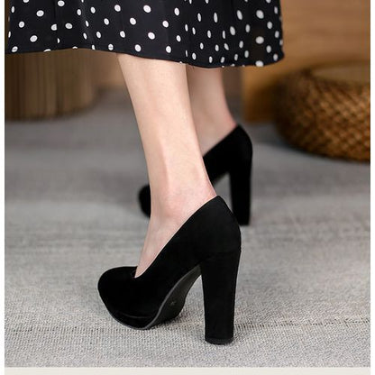 Women Suede Platform Pumps High Heels