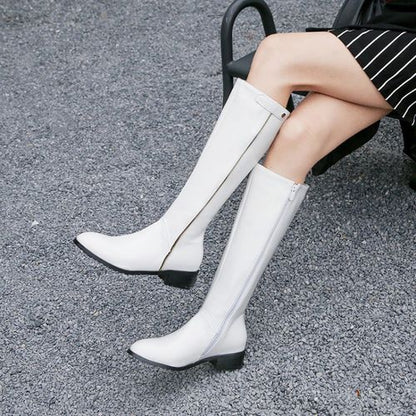 Women Zipper High Heel Tall Boots