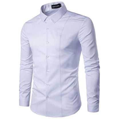 Men's Fashion Youth Solid Color Henry Stand-Up Collar Underwear Shirts