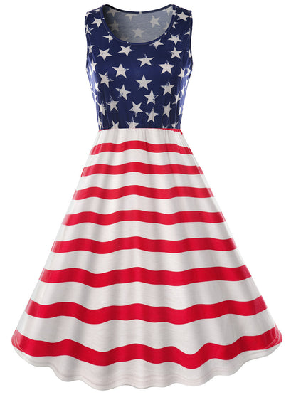 V Neck American Flag Print Short Sleeves Mini Bodycon Dress for Women ...