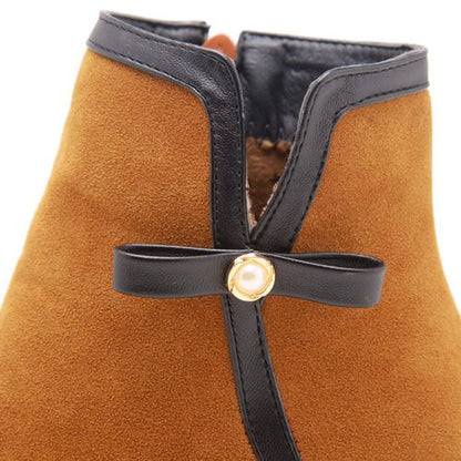 Women Knot High Heels Short Boots