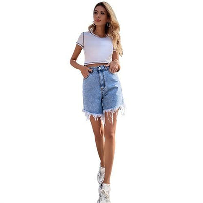 Womens Wide Legged Pants Denim Shorts