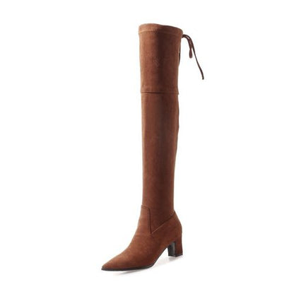 pointed toe Women High Heel Thigh High Boots