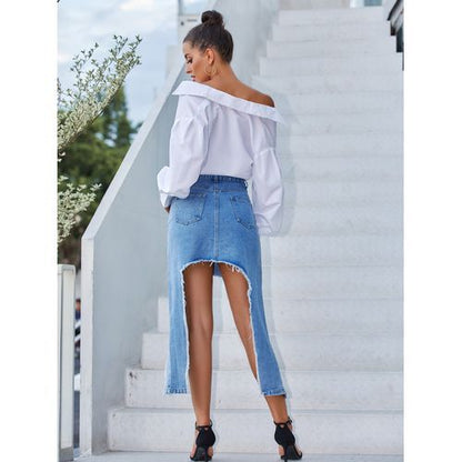 Ins Fashion Loose Denim Daily Women Skirts