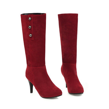 Suede High Heels Tall Boots Woman Shoes