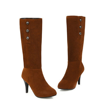 Suede High Heels Tall Boots Woman Shoes