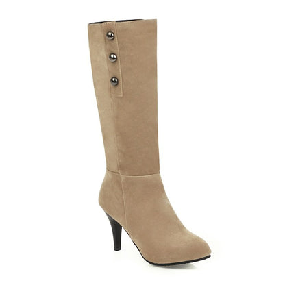 Suede High Heels Tall Boots Woman Shoes