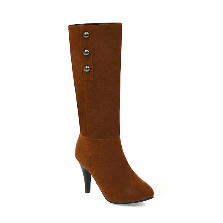 Suede High Heels Tall Boots Woman Shoes