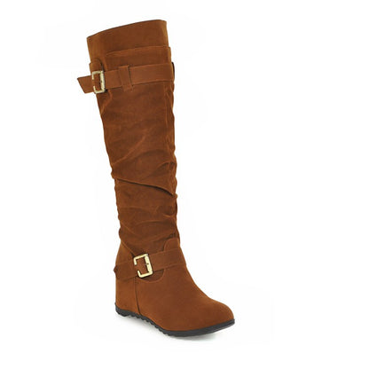 Buckle Belt Tall Boots Woman Shoes