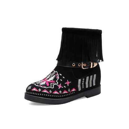 Women's Tassel Short Boots Shoes Woman