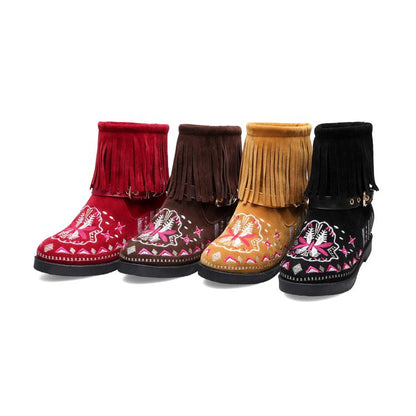 Women's Tassel Short Boots Shoes Woman