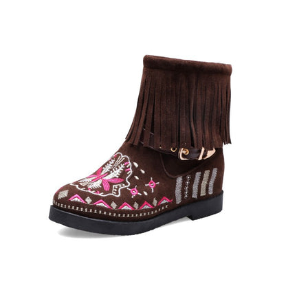 Women's Tassel Short Boots Shoes Woman