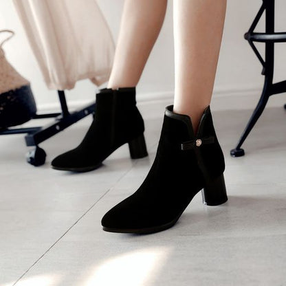 Women Knot High Heels Short Boots