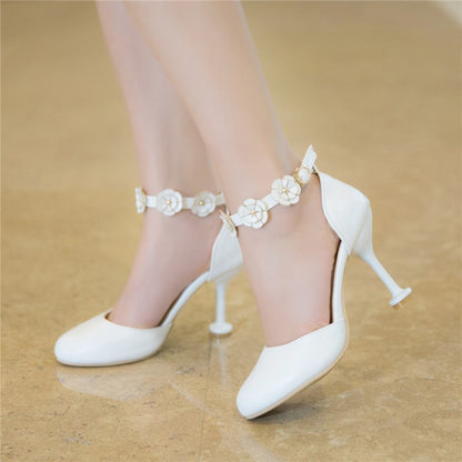 Women Flowers Mary Jane High Heels Sandals