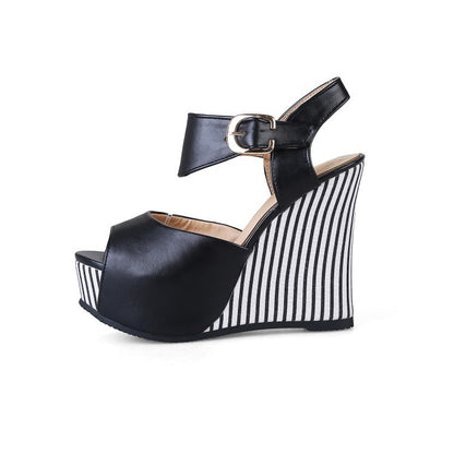 Women Peep Toe Platform Wedges High Heel Sandals