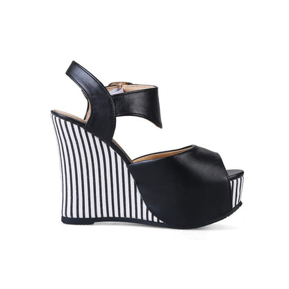 Women Peep Toe Platform Wedges High Heel Sandals