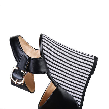 Women Peep Toe Platform Wedges High Heel Sandals