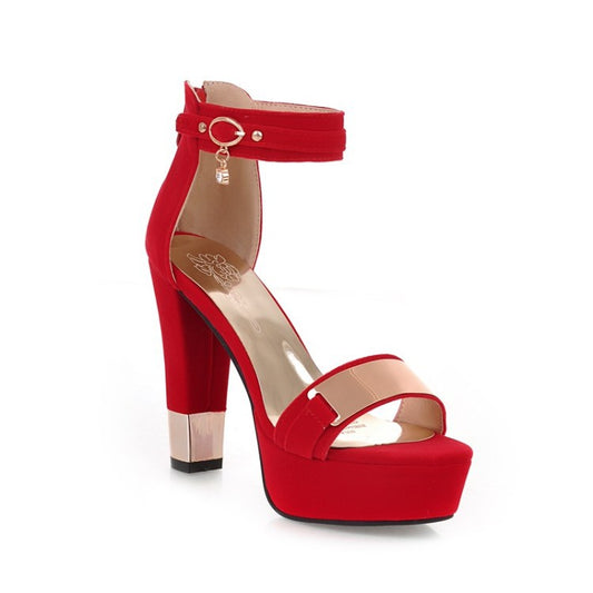 Women Ankle Strap High Heel Platform Sandals