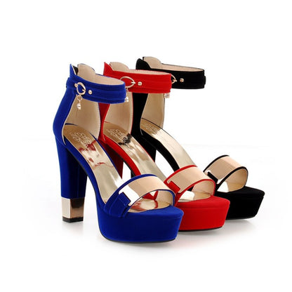 Women Ankle Strap High Heel Platform Sandals