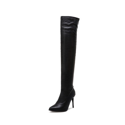 Women Pointed Toe High Heel Over the Knee Boots