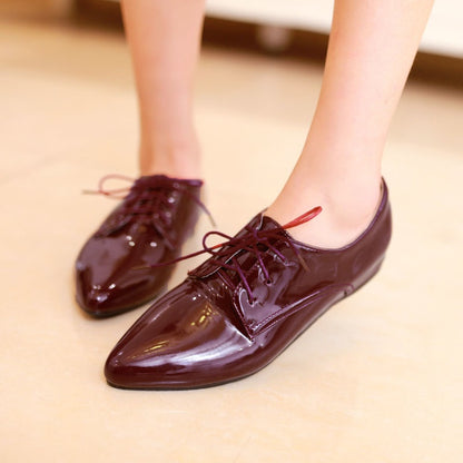 Women Patent Leather Flats Shoes