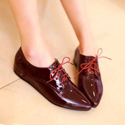 Women Patent Leather Flats Shoes