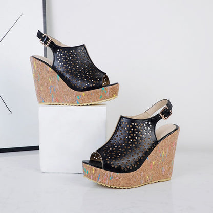 Women High Heel Platform Wedges Sandals