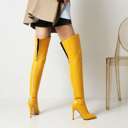 Women Thin High Heel Thigh High Boots