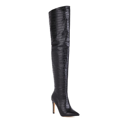 Women Thin High Heel Thigh High Boots