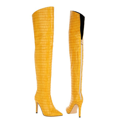 Women Thin High Heel Thigh High Boots